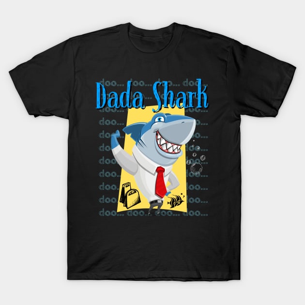 Dada Shark Doo Doo Doo funny gift for kids and Daddy sharks T-Shirt by BrightShadow